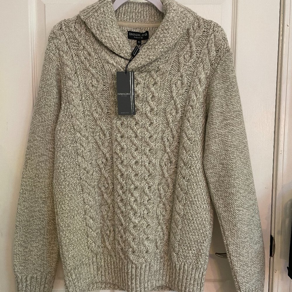 Men's Immagini Solid Wool Knit Sweater - size M